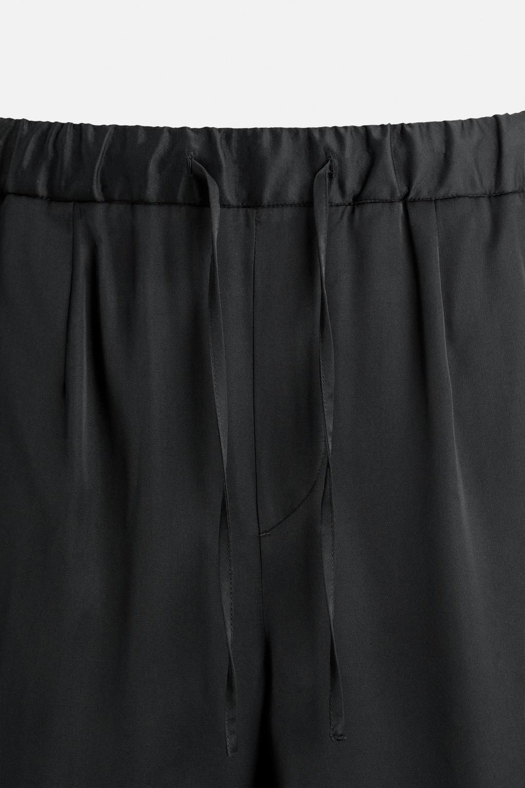 RELAXED FIT SATIN TROUSERS - Zara фото 8
