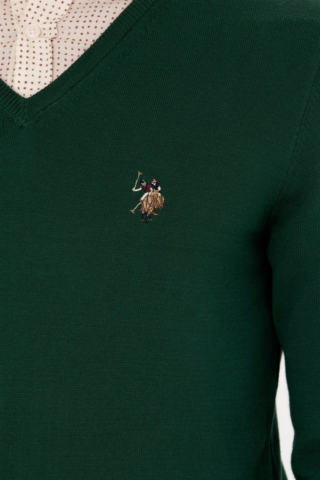 U. S. Polo Assn Мужской зеленый базовый свитер - U.s. polo assn фото 14