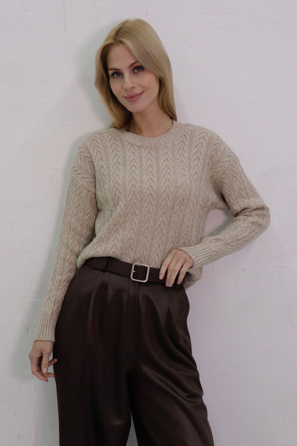 10718 Джемпер цвета льна - Martichelli фото 10