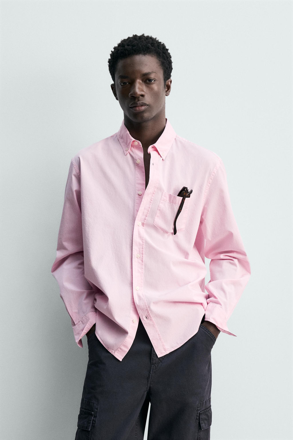 CAMISA REGULAR FIT TWILL ALGOD?N / Rosa - Zara фото 2