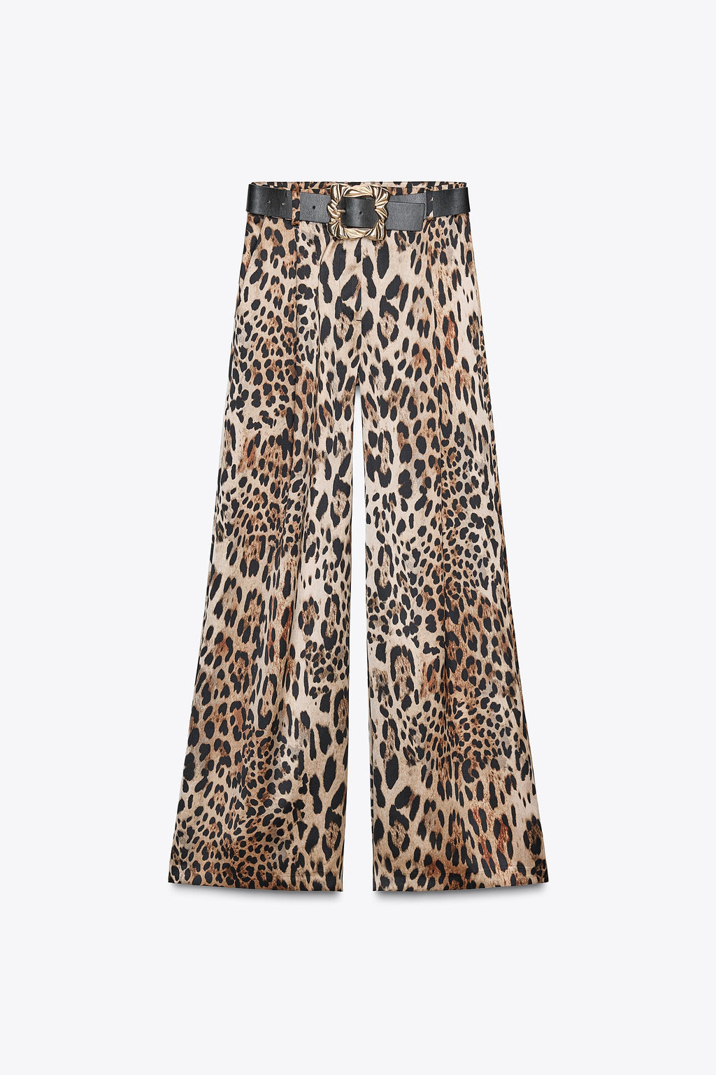 SATIN WIDE-LEG TROUSERS WITH BELT