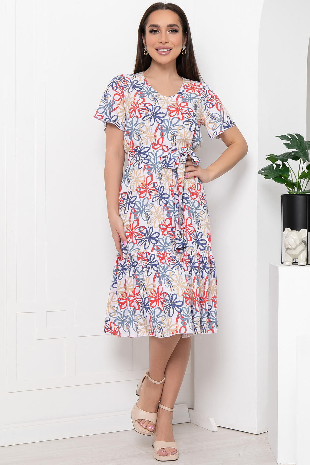 Платье Малика (цветы на белом) П5977 - Lt collection фото 9