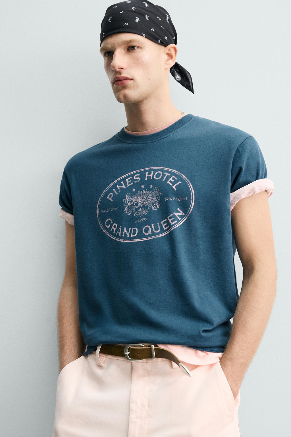 CAMISETA ESTAMPADO LAVADO / Azul?n