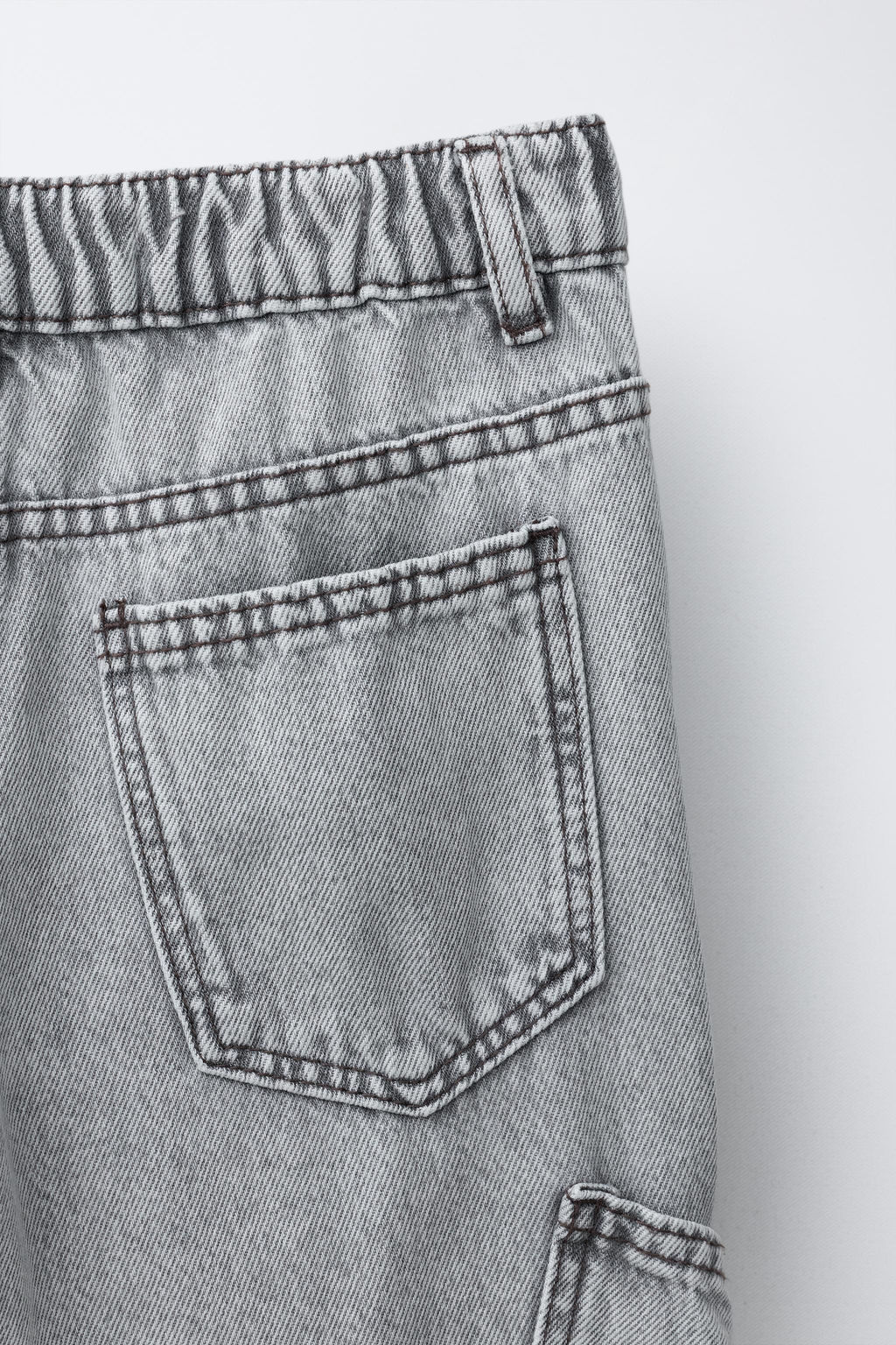 JEANS BAGGY CARGO / Gris - Zara фото 5