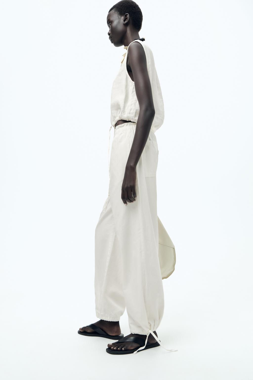 ZW COLLECTION 100% LINEN TOP WITH TIES - Zara фото 18