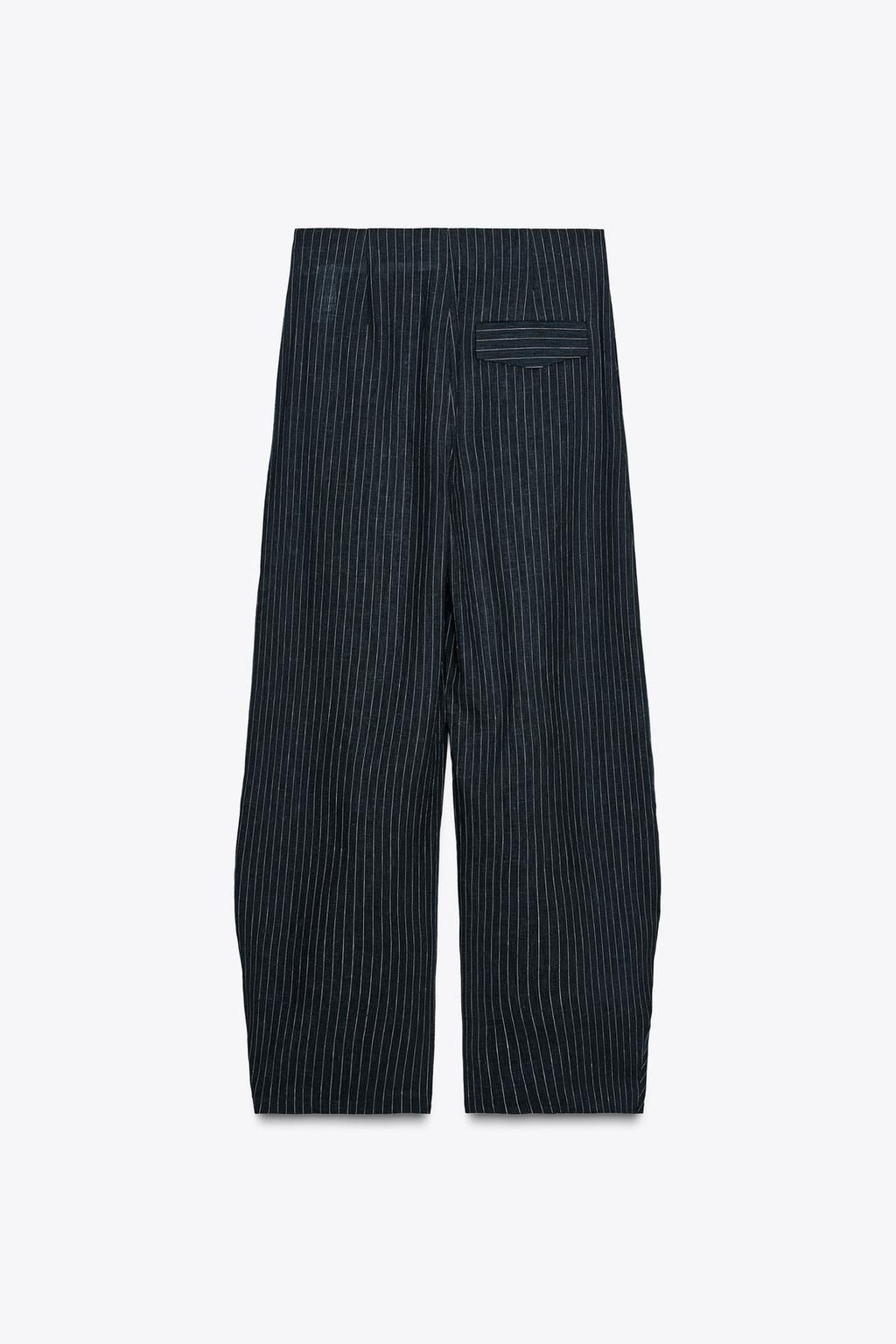 STRIPED BALLOON LINEN BLEND TROUSERS ZW COLLECTION - Zara фото 5