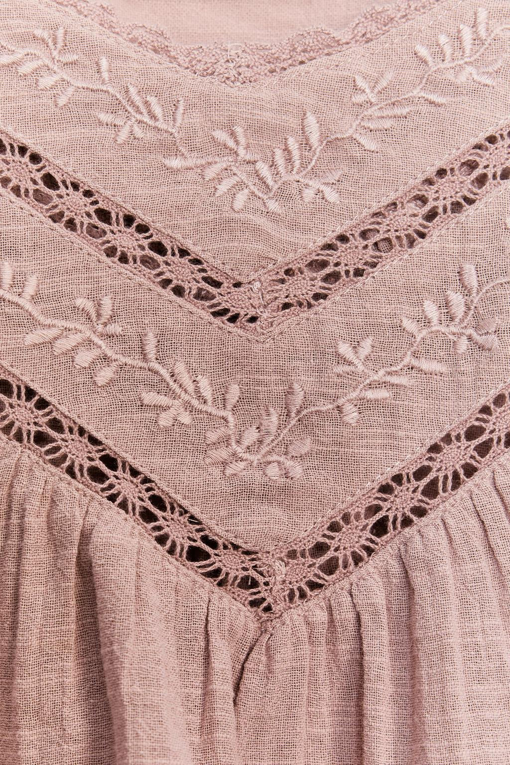 EMBROIDERED COTTON TOP - Zara фото 8