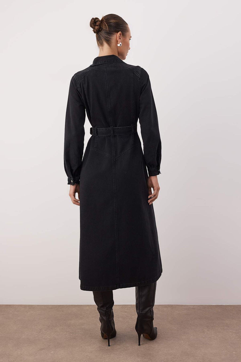 Siyah Kemer Detayl? Maxi Denim Elbise TWOAW26EL00044