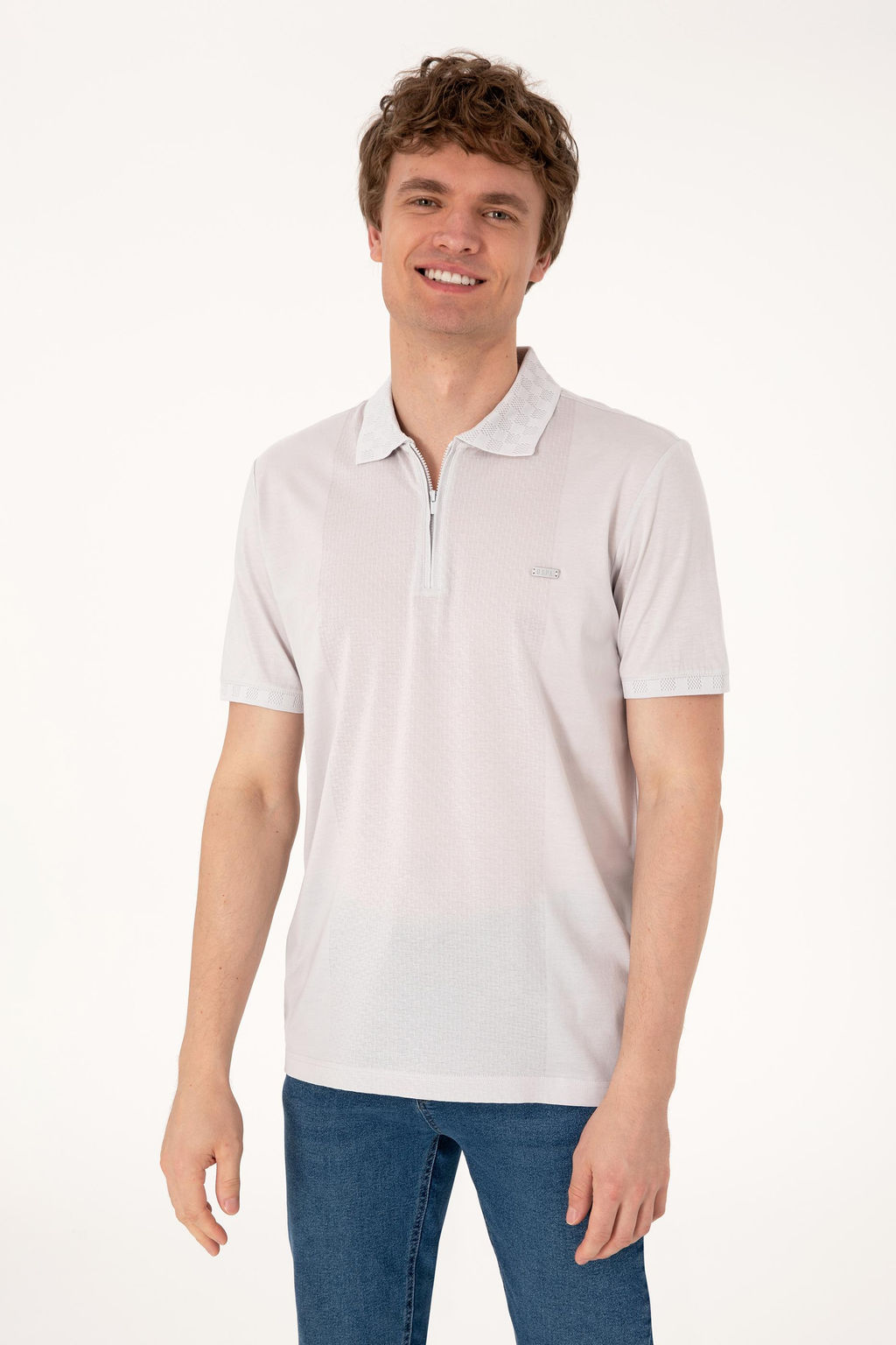 Erkek Regular Fit Fermuarl_ A__k Gri Ti__rt Sepette S_rpriz _ndirim - U.s. polo assn фото 3