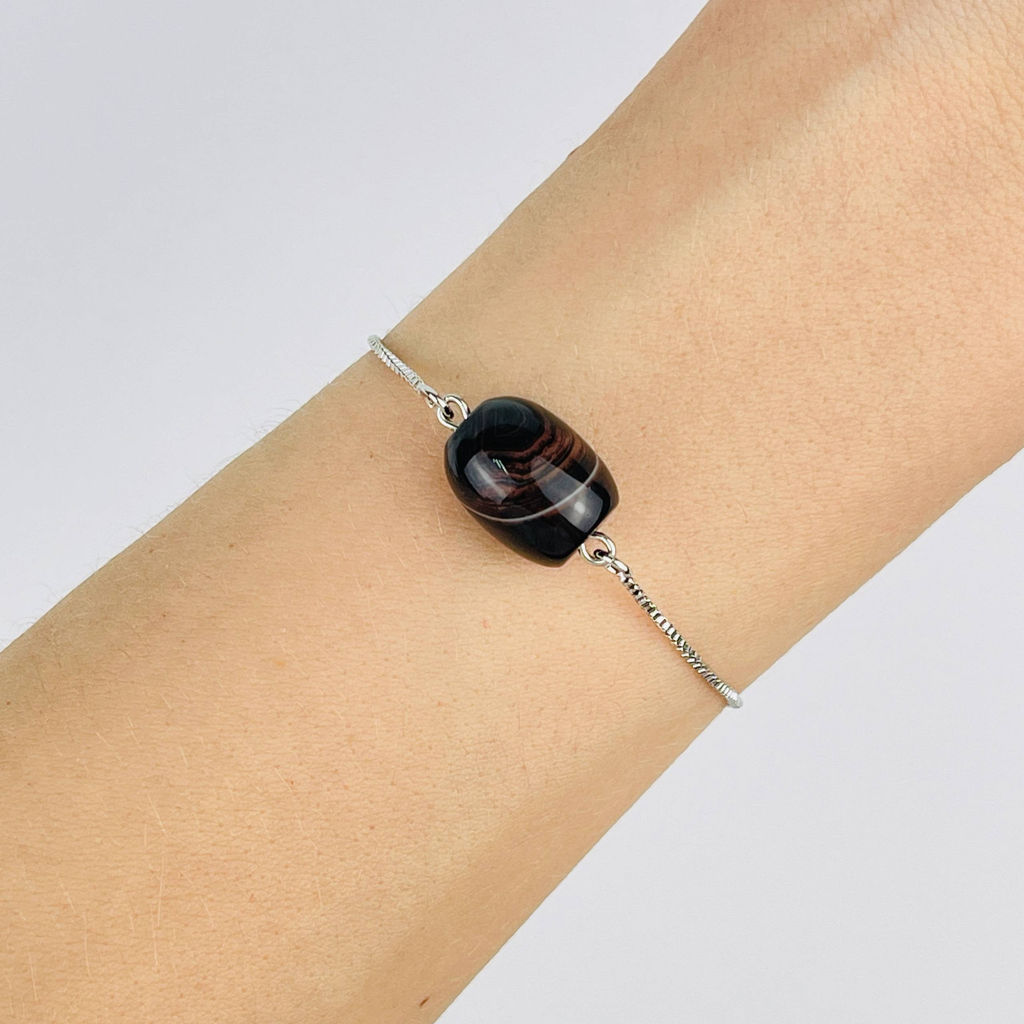 Браслет регулируемый с Агатом - Радуга самоцветов фото 2