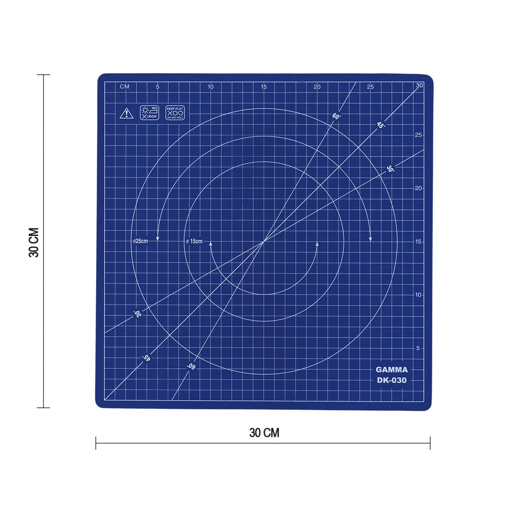 Gamma DK-030 Мат для кроя вращающийся ПВХ 30 см х 30 см в пакете с картонным еврослотом синий