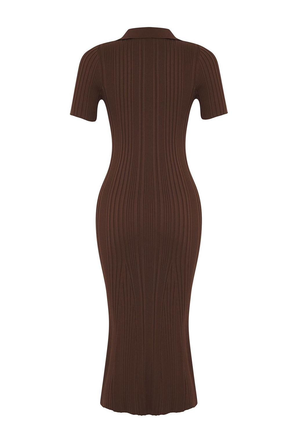 TRENDYOLMILLA Lacivert Maxi Triko Polo Yaka Elbise TWOSS24EL00282 фото 32