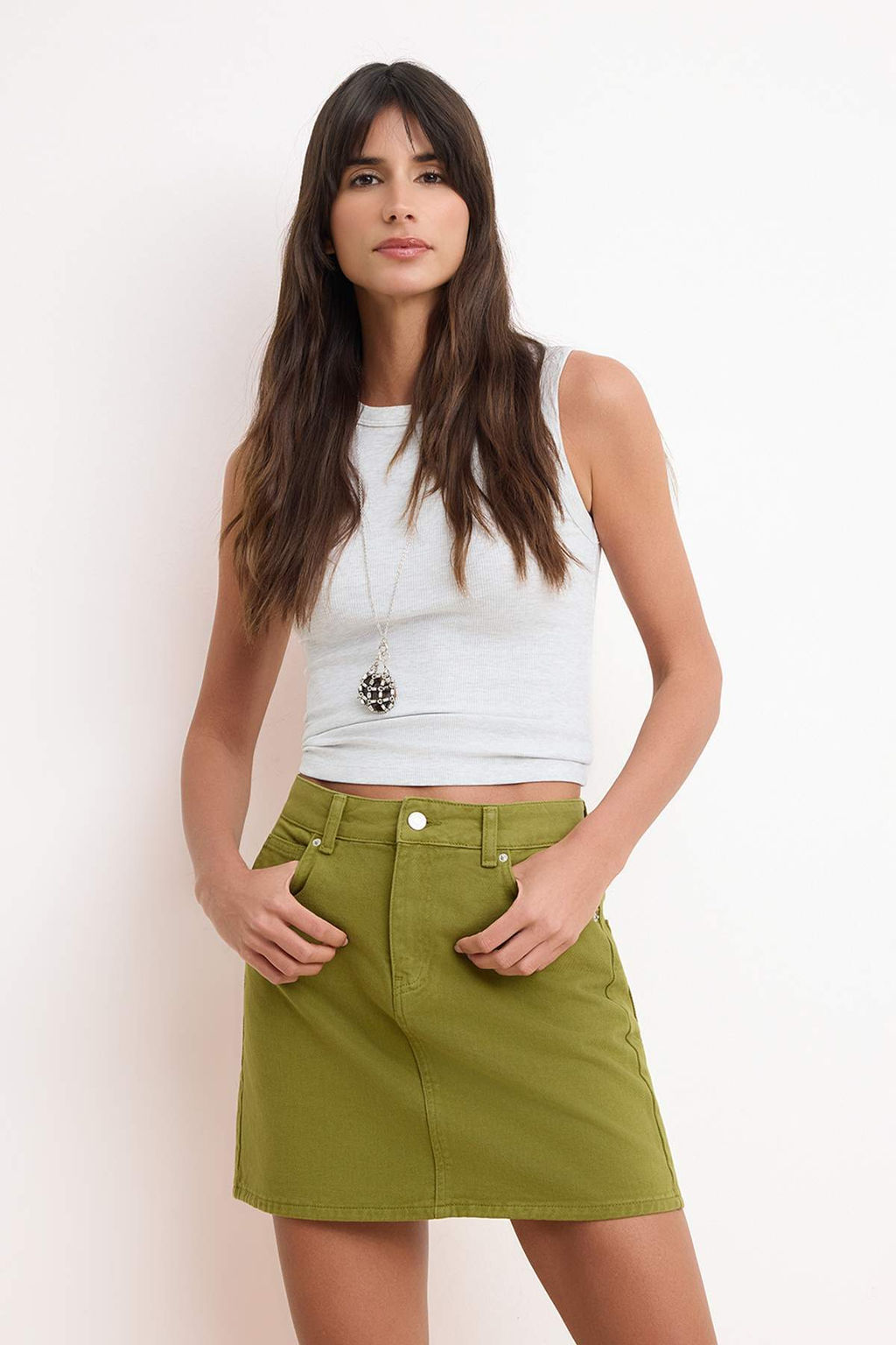 Pembe Mini Denim %100 Pamuklu Etek TWOSS26ET00070 - Trendyolmilla фото 4
