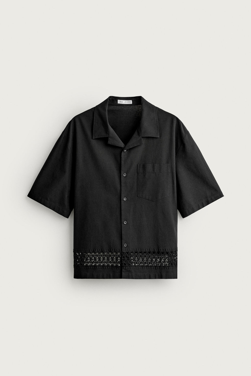 CAMISA RELAXED FIT CENEFA COMBINADA / Negro - Zara фото 7