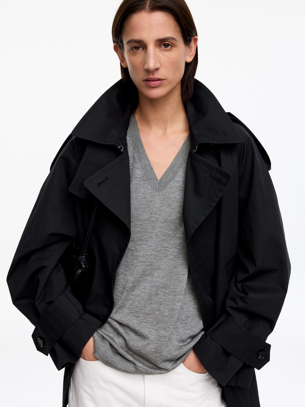 Top de mezcla de seda con cuello de pico - H&m фото 5