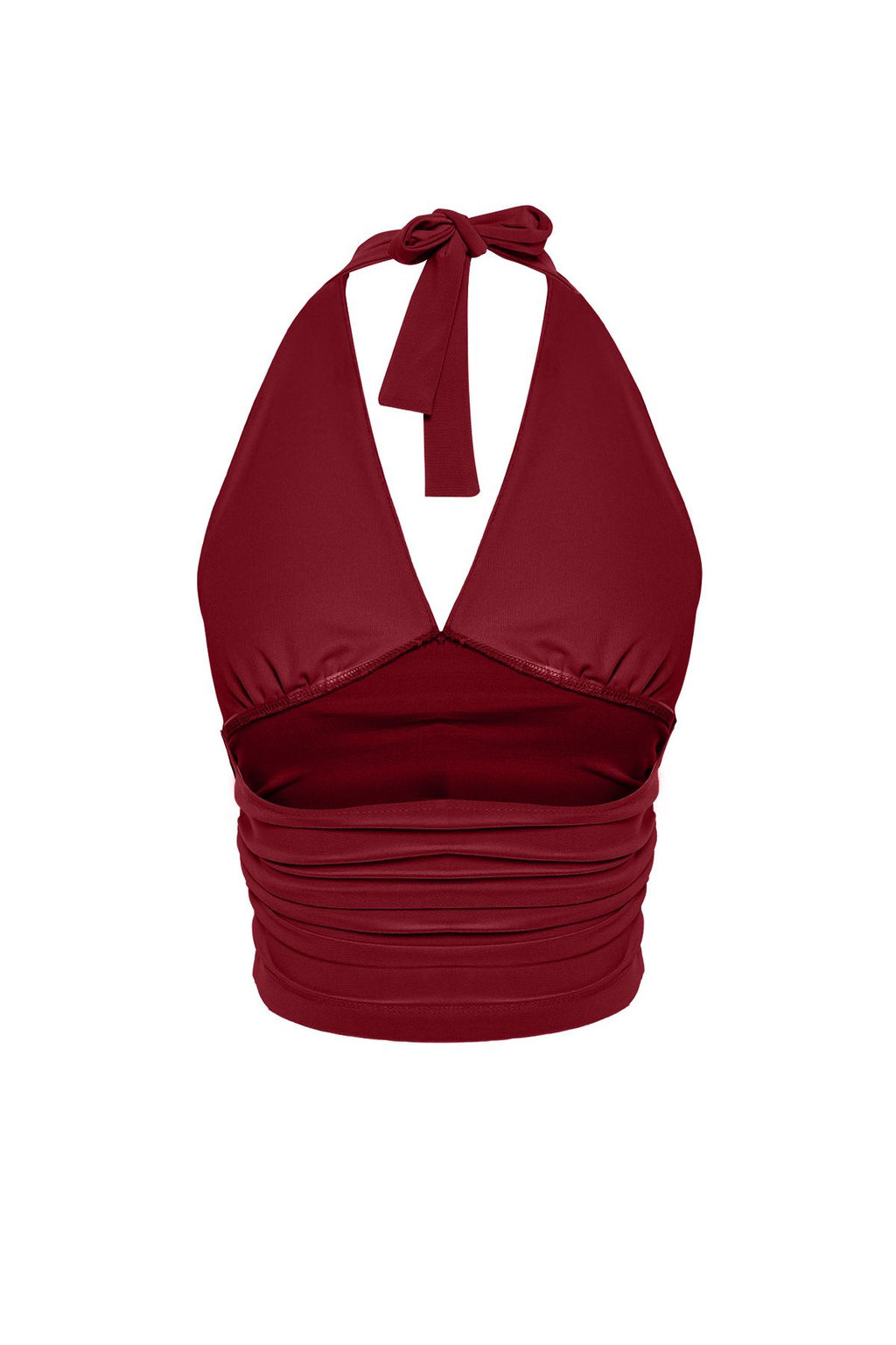 Bordo Boyundan Baglamal? Vucuda Oturan Esnek Orme Bluz TWOSS24BZ00061