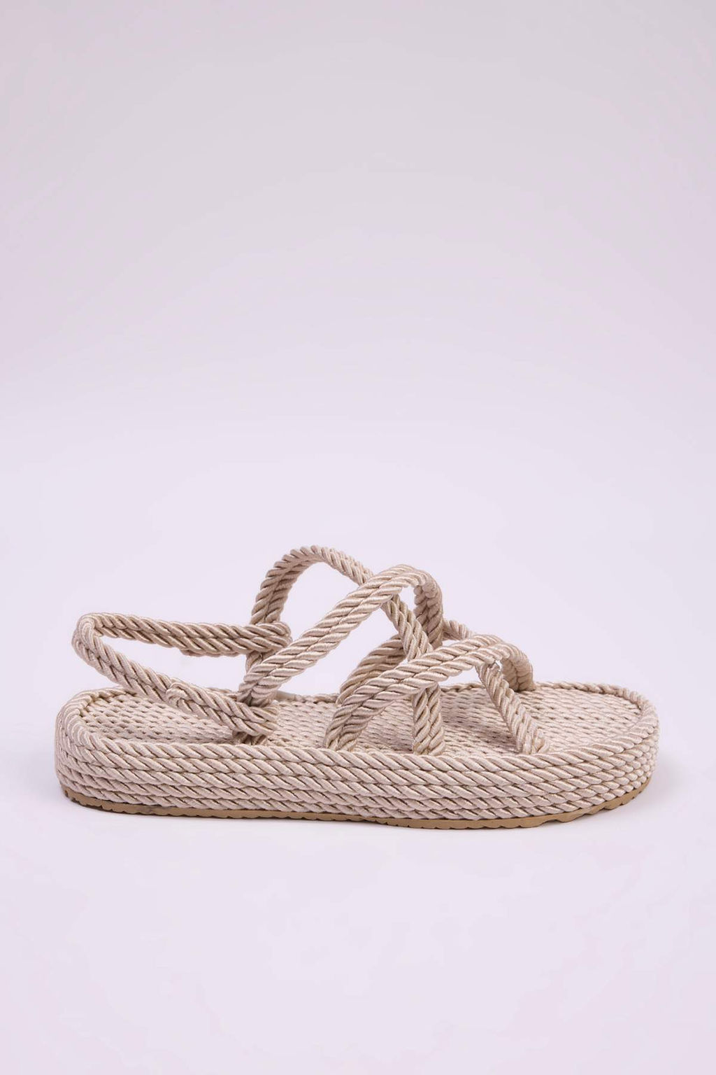 Bej Capraz Bantl? Halat Ipli Ka?nTaban Kad?n Has?r Sandalet TAKSS25SD00068 - Trendyolmilla фото 3