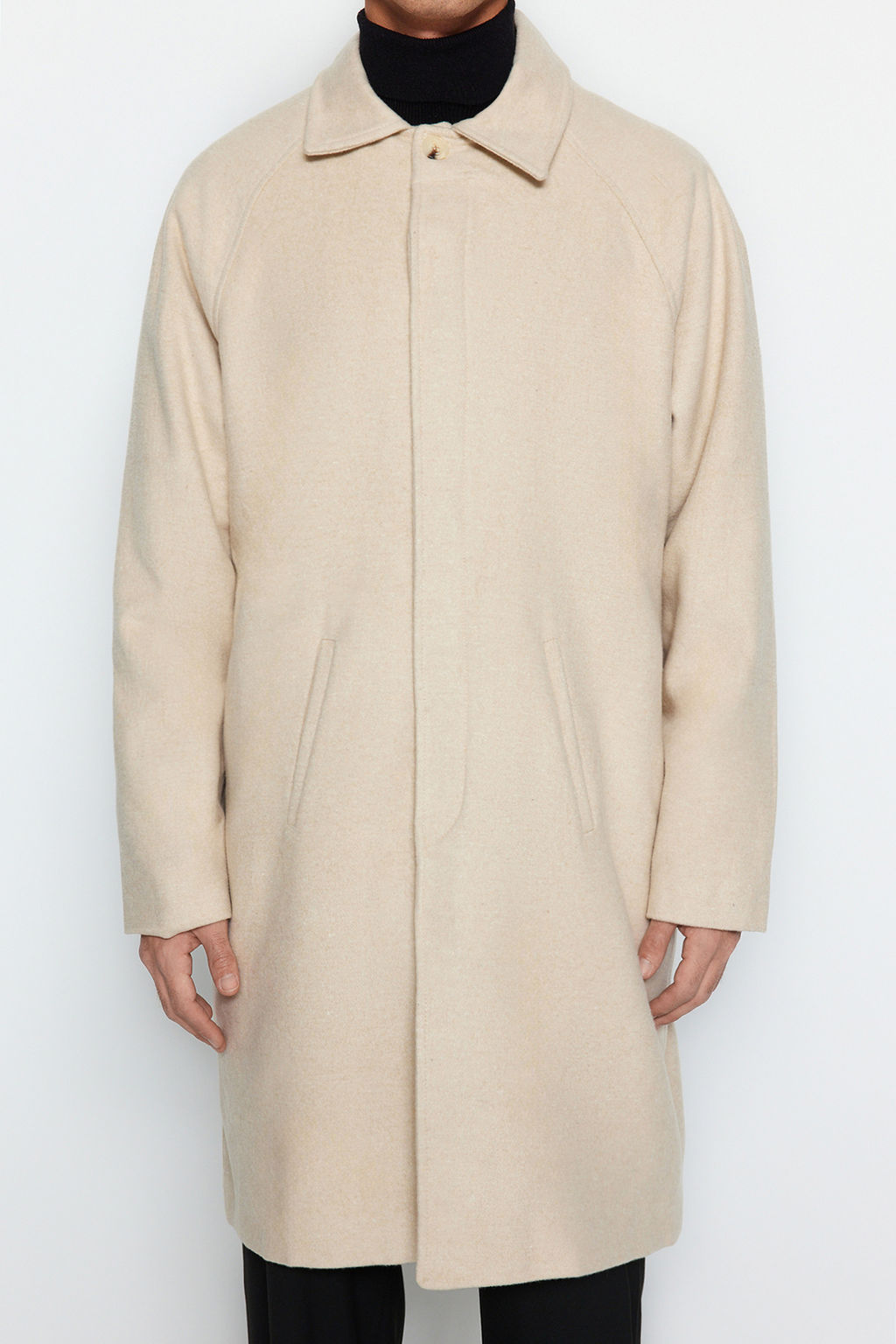 TRENDYOL MAN Vizon Unisex Regular Fit Yun Kar?s?ml? Kase K?sl?k Kaban TMNAW24KB00004 - Trendyolmilla фото 5