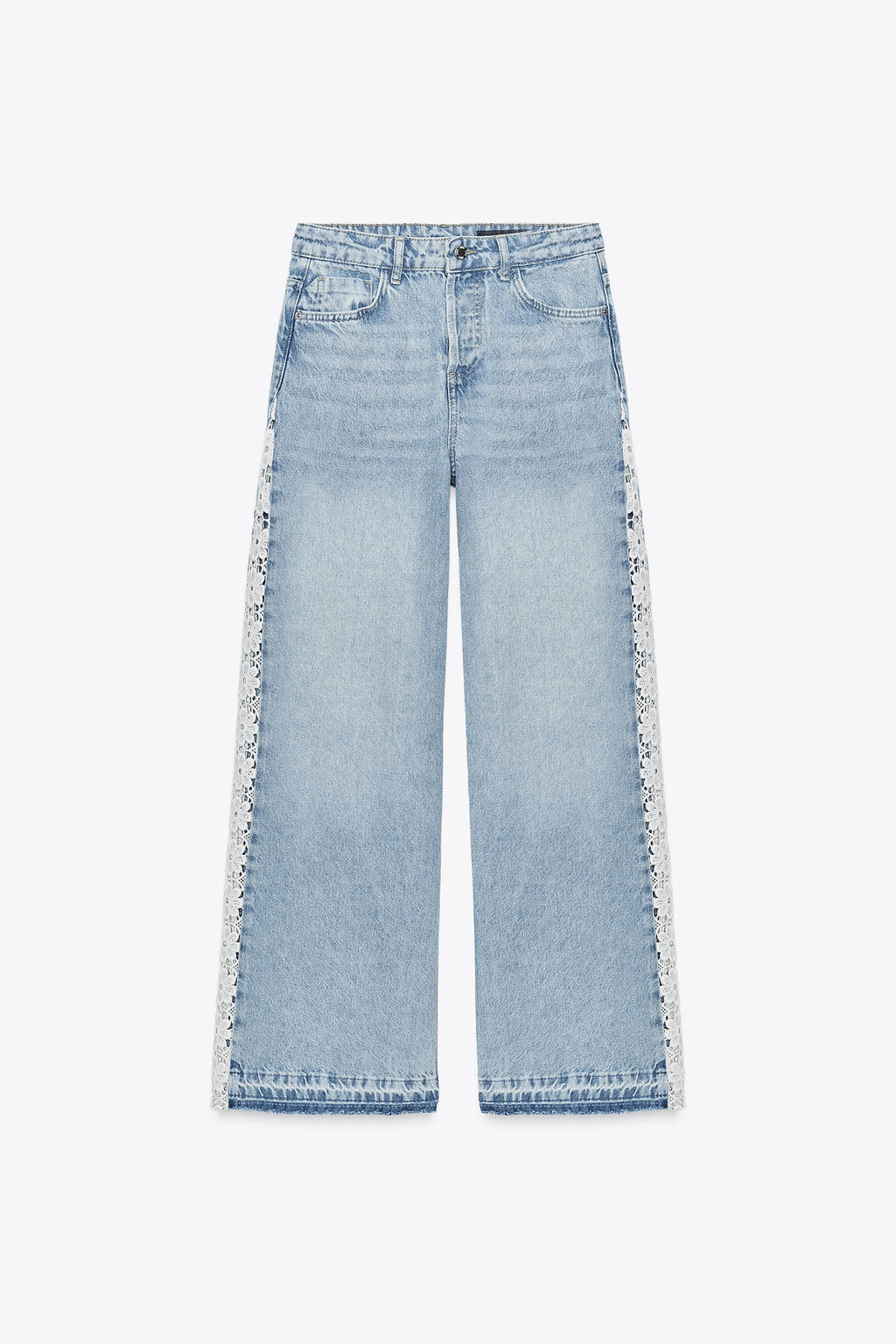 Z1975 WIDE-LEG HIGH-WAIST JEANS WITH CROCHET TRIM - Zara фото 20