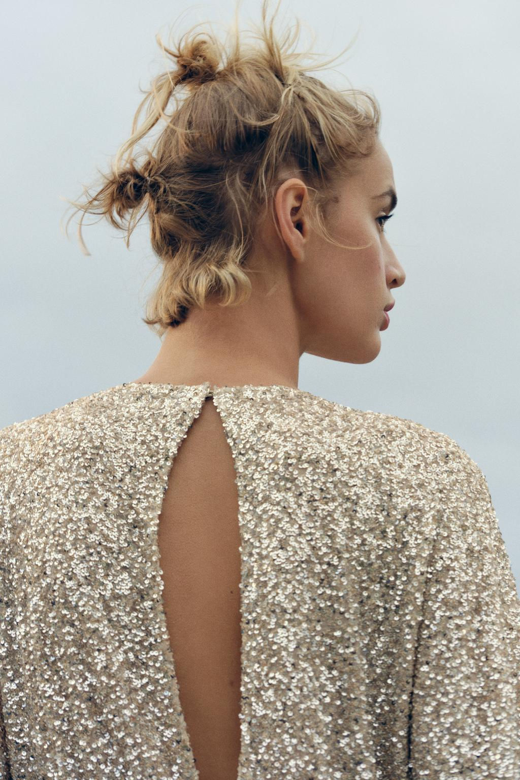 MINI DRESS WITH SEQUINS - Zara фото 2