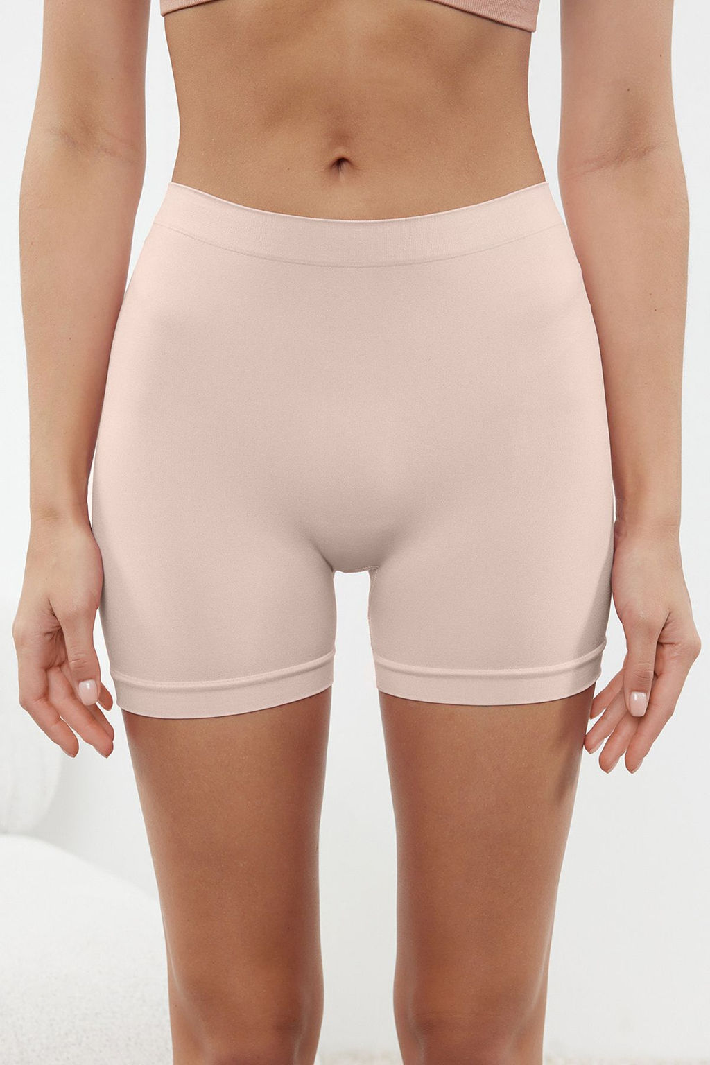 TRENDYOLMILLA Siyah-Ten 2li Paket Seamless/Dikissiz Boxer Orme Kulot THMSS24KU00032  фото 4