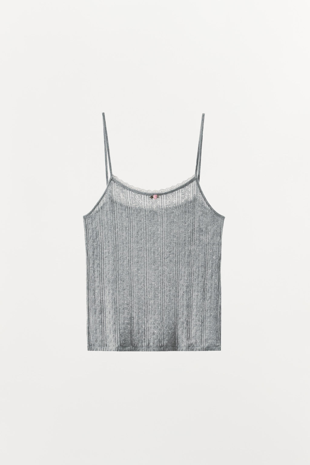 POINTELLE FLORAL STRAPPY TOP - Zara фото 3
