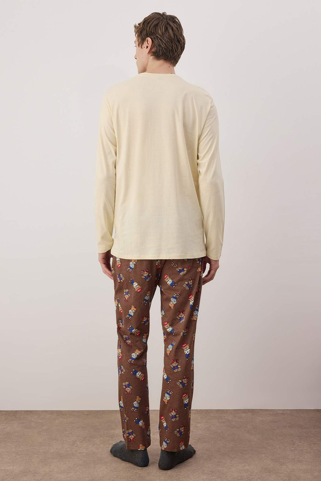 TRENDYOL MAN Grimelanj - Lacivert Ay?c?k Desenli Couple/Cift Orme Pijama Tak?m? TMNAW25PT00044 - Trendyolmilla фото 17
