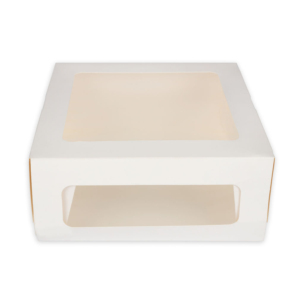 S-CHIEF BFC-011 Кондитерская коробка для торта с ДВУМЯ ОКНАМИ 22 x 22 x 10 см  фото 5