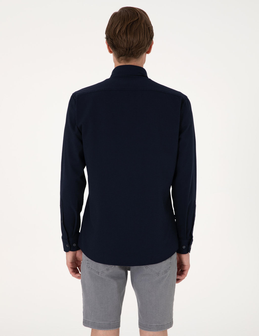 Lacivert Slim Fit Uzun Kollu G_mlek - Pierre cardin фото 5