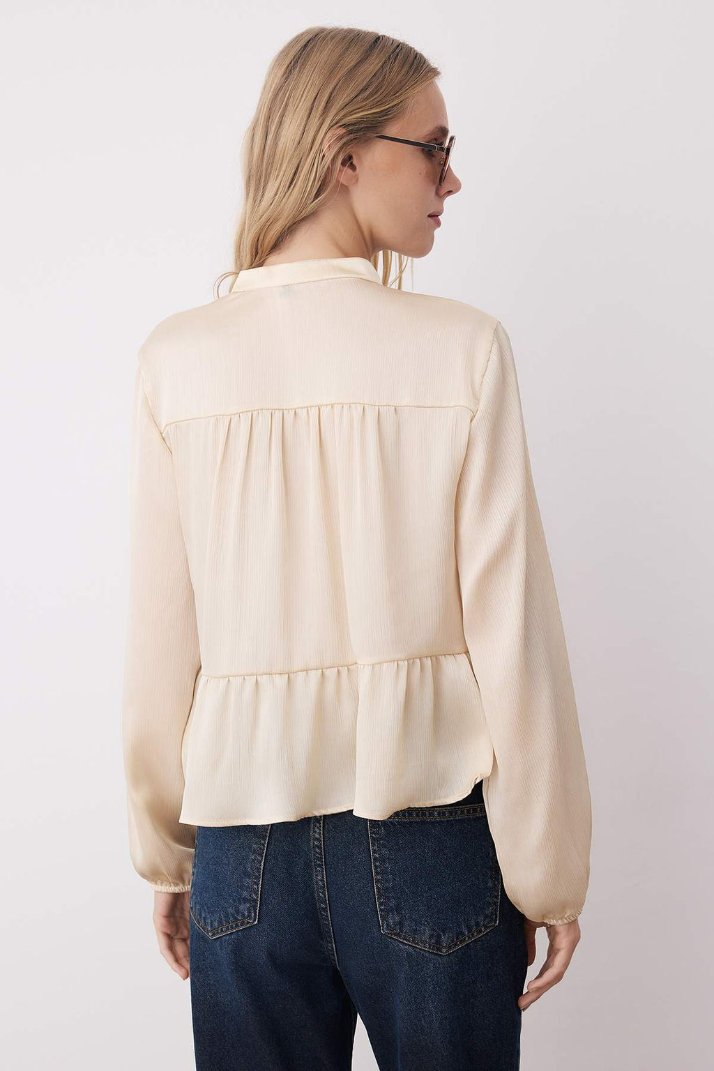 Vizon Saten Buzgu Detayl? Boho Gomlek TWOAW26GO00078 - Trendyolmilla фото 4
