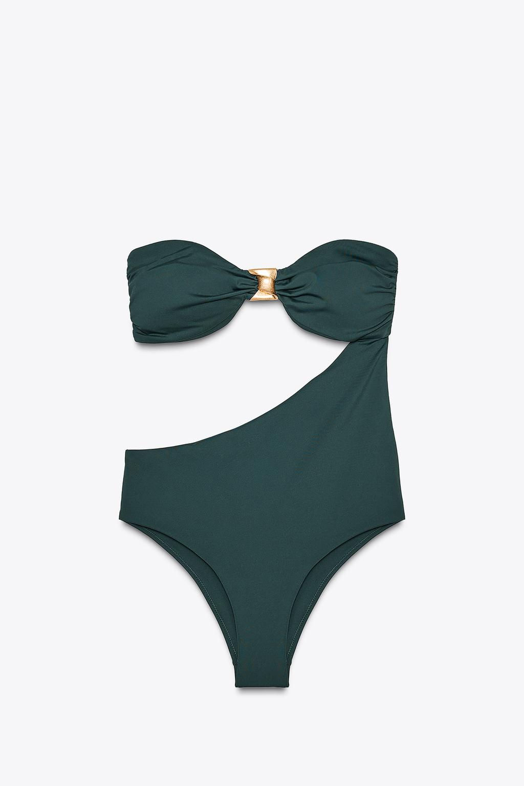 METAL PIECE CUT-OUT SWIMSUIT - Zara фото 6