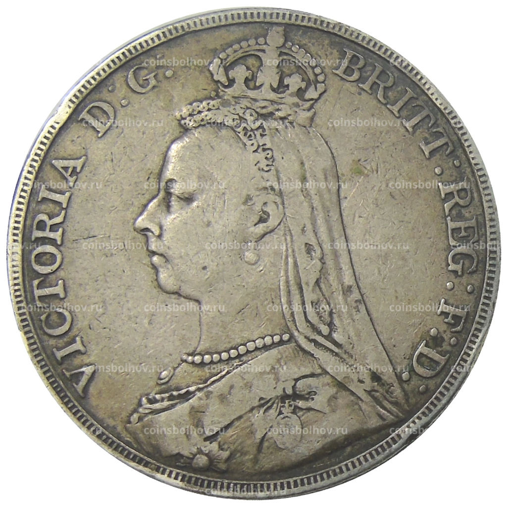 Монета 1 крона 1890 года Великобритания