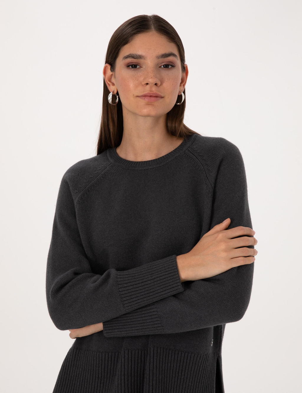 Antrasit Comfort Fit Y_n Kar___ml_ Kazak - Pierre cardin фото 2