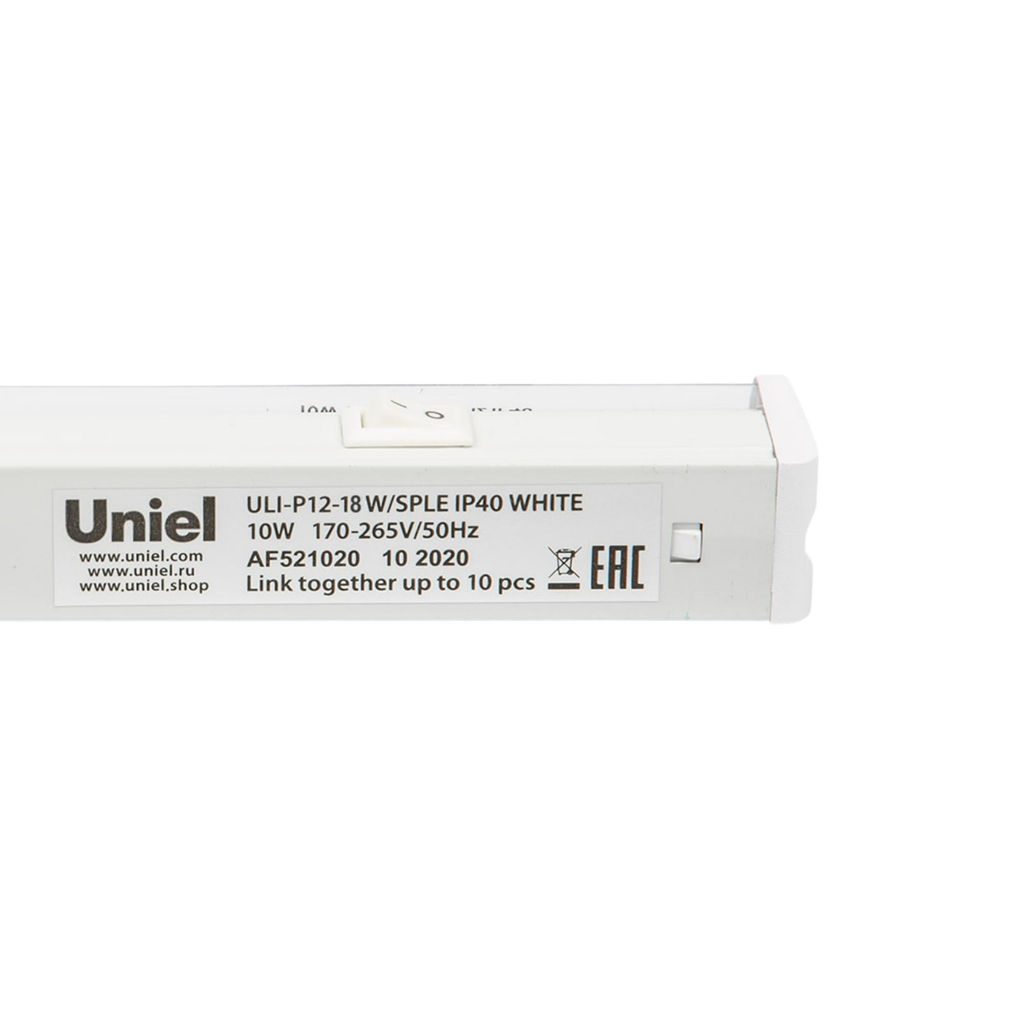 ULI-P12-18W/SPLE IP40 WHITE Светильник для растений светодиодный линейный, 560мм, выкл. на корпусе. Спектр для фотосинтеза. TM Uniel