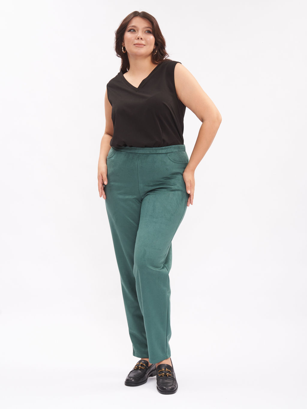 Брюки из эко-замши BB00570GRN45 - Артесса фото 10