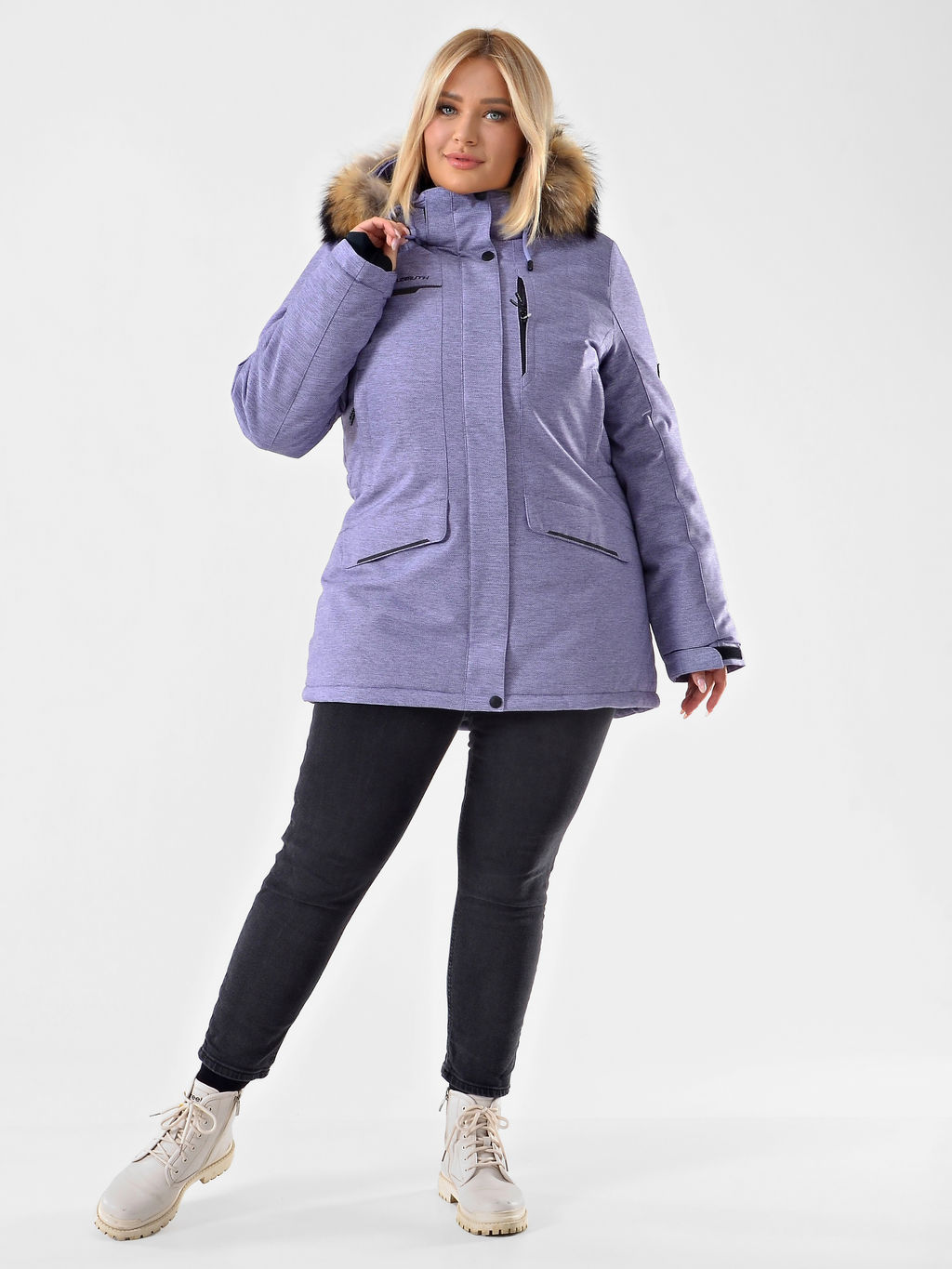Женская городская парка / куртка Azimuth В 221/21864-1_79 Лавандовый (БР)  фото 12