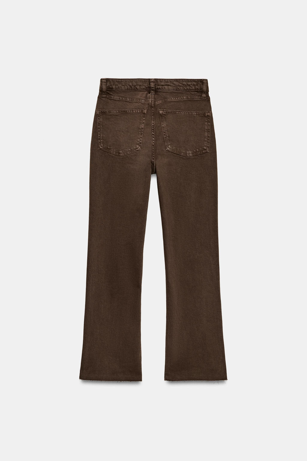 JEANS TRF CROPPED FLARE TIRO ALTO / Marr?n - Zara фото 8