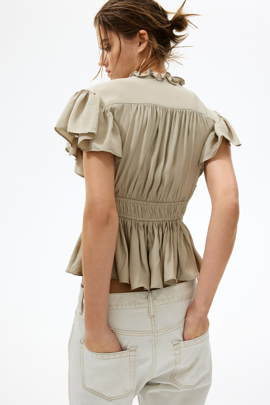 Blusa de manga circular con peplum - H&m фото 6