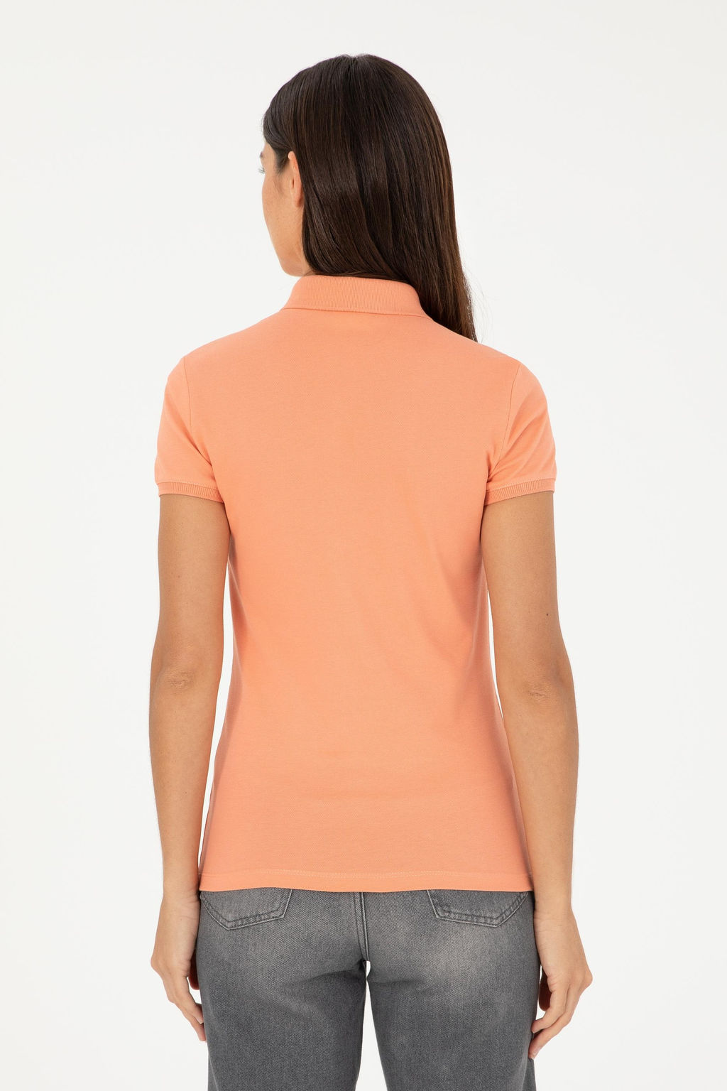 Футболка-поло женская U.S. Polo Assn лососевый фото 5