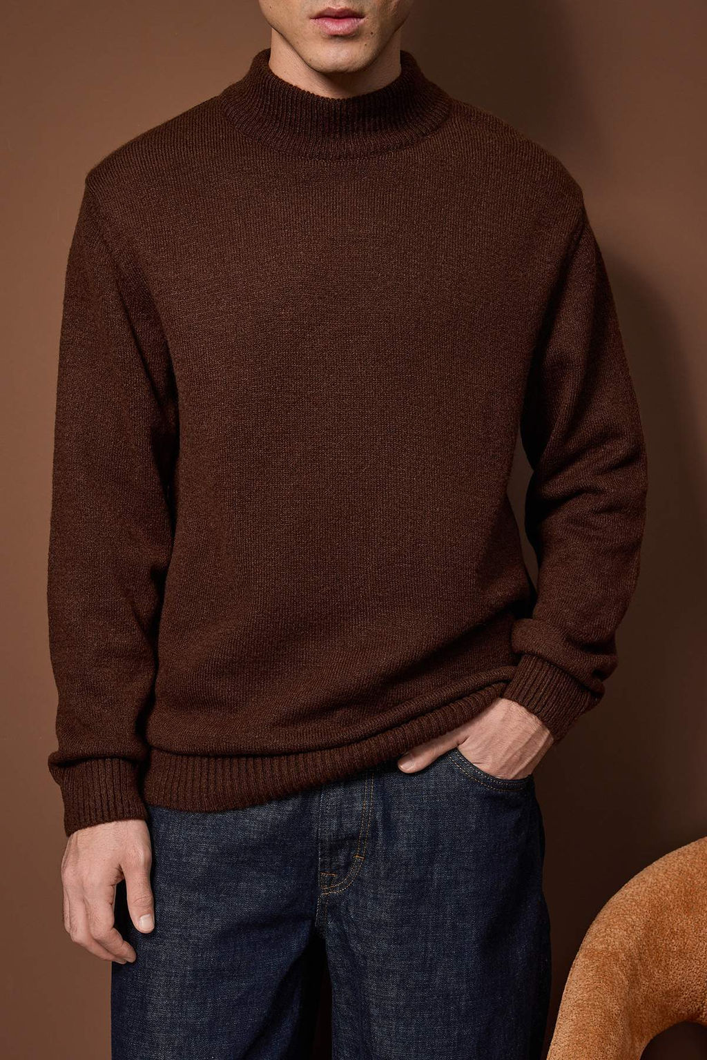 Kahverengi Relaxed Dik Yaka Kazak TMNAW26KZ00013