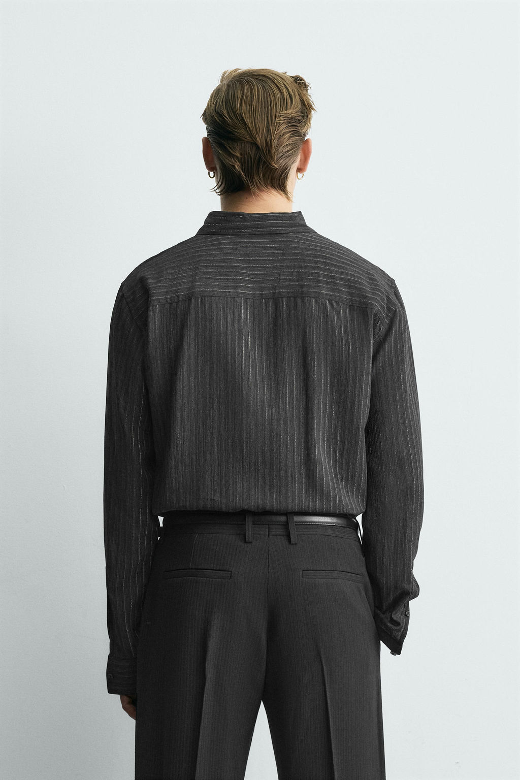 LIMITED EDITION SHINY STRIPED FLOWING SHIRT - Zara фото 3