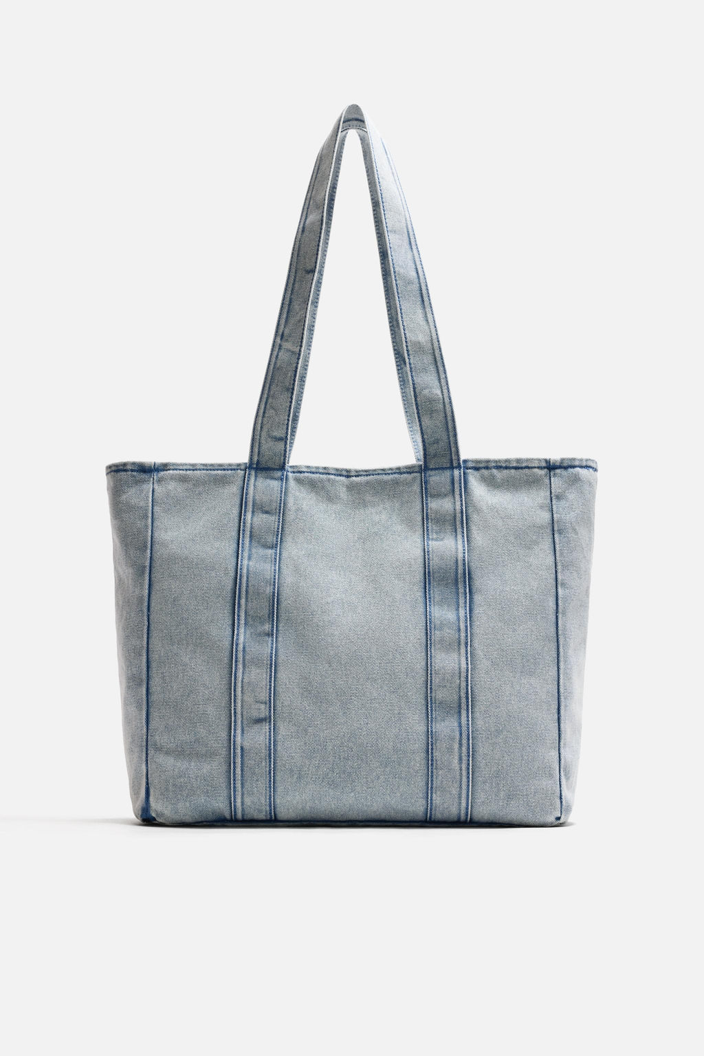 WASHED-EFFECT DENIM TOTE BAG - Zara фото 3