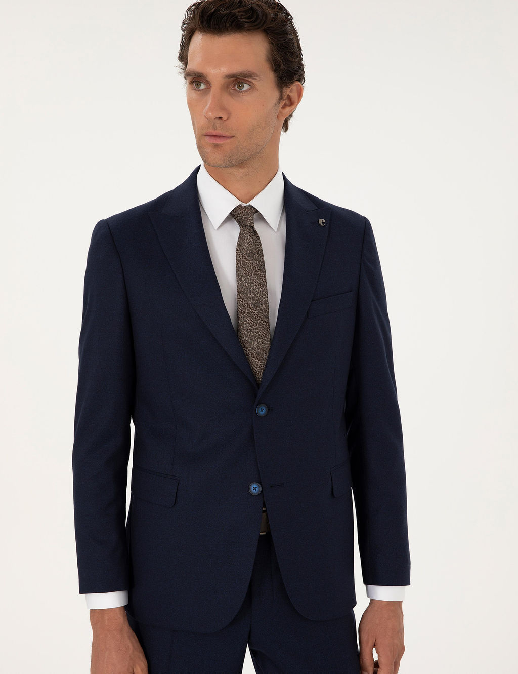 Темно-синий приталенный костюм - Cacharel фото 3