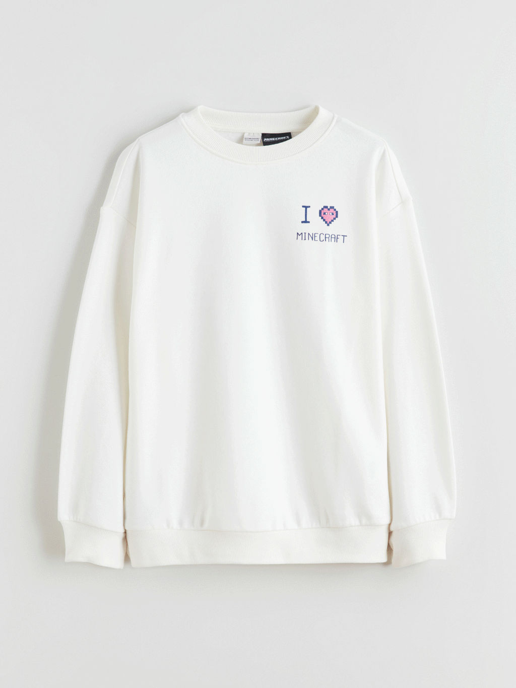 Bisiklet Yaka Minecraft Bask?l? K?z ?ocuk Sweatshirt