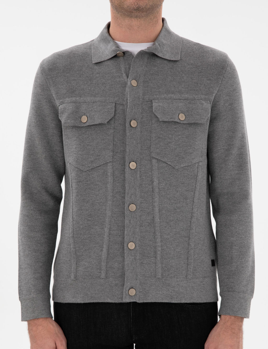 Серый обычный посадка в трикотаж кардиган - Cacharel фото 6