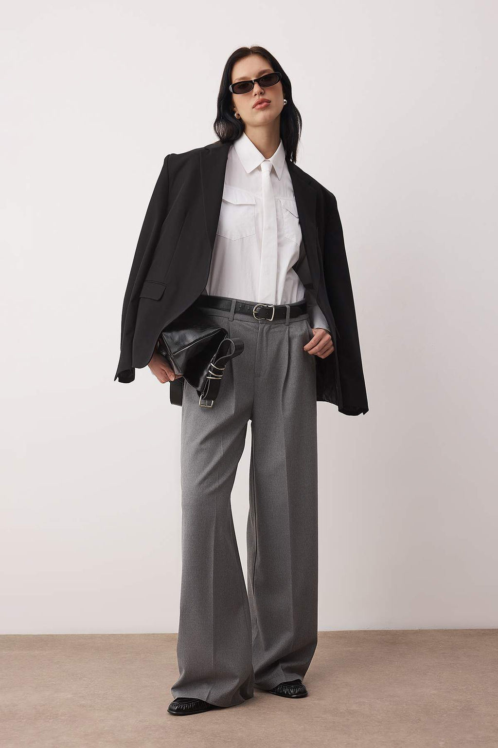 Kahverengi Kemerli Wideleg Genis Paca Dokuma Pantolon TWOAW26PL00160 - Trendyolmilla фото 5