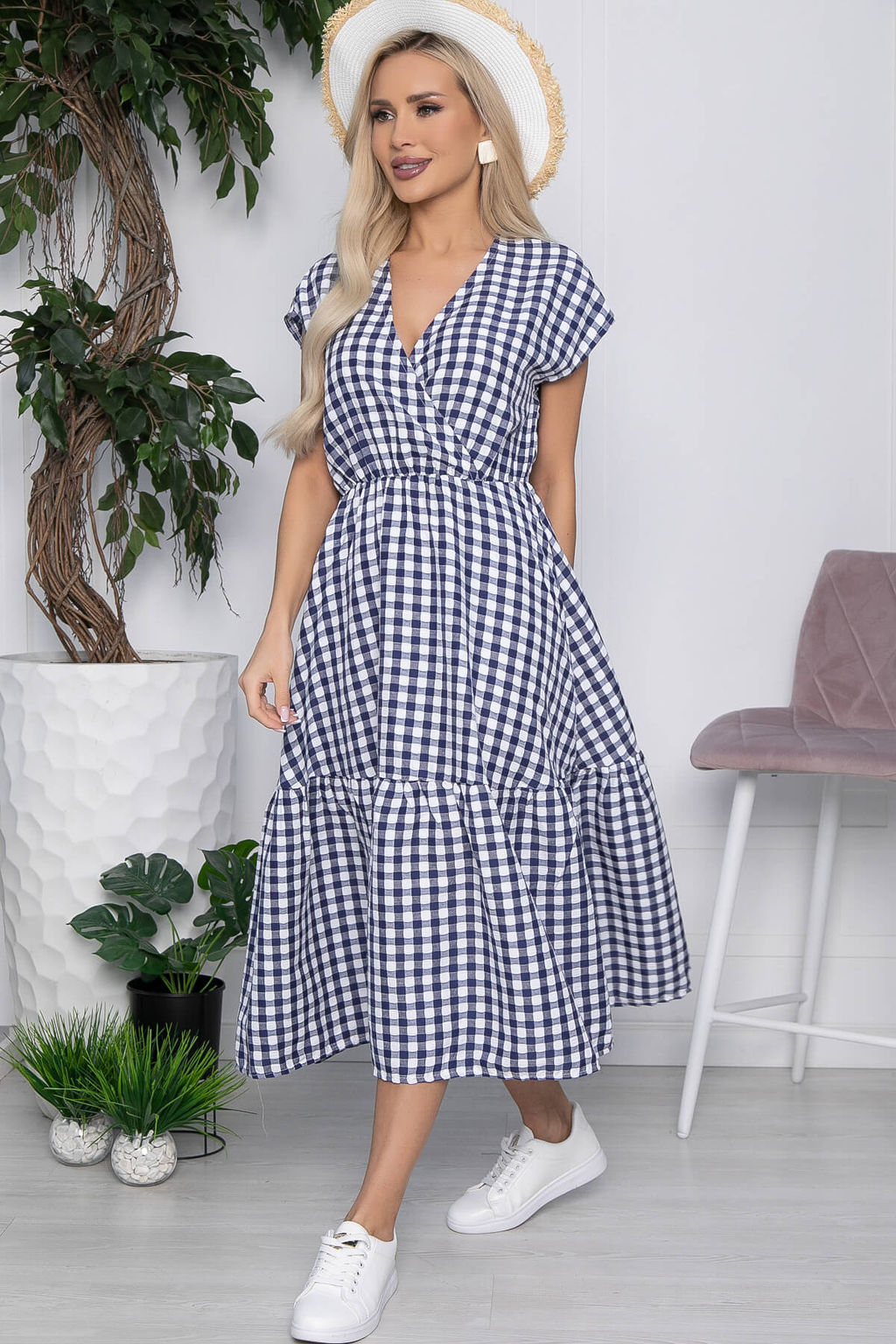 Платье Коста-Рика темно-синее в клетку П10449 - Lt collection фото 5