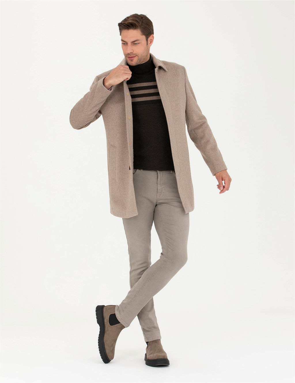 A__k Kahverengi Y_n Kar___ml_ Slim Fit Ka_e Kaban - Pierre cardin фото 4
