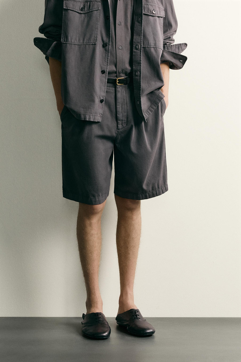 BERMUDA LAVADA RELAXED FIT / Gris - Zara фото 2