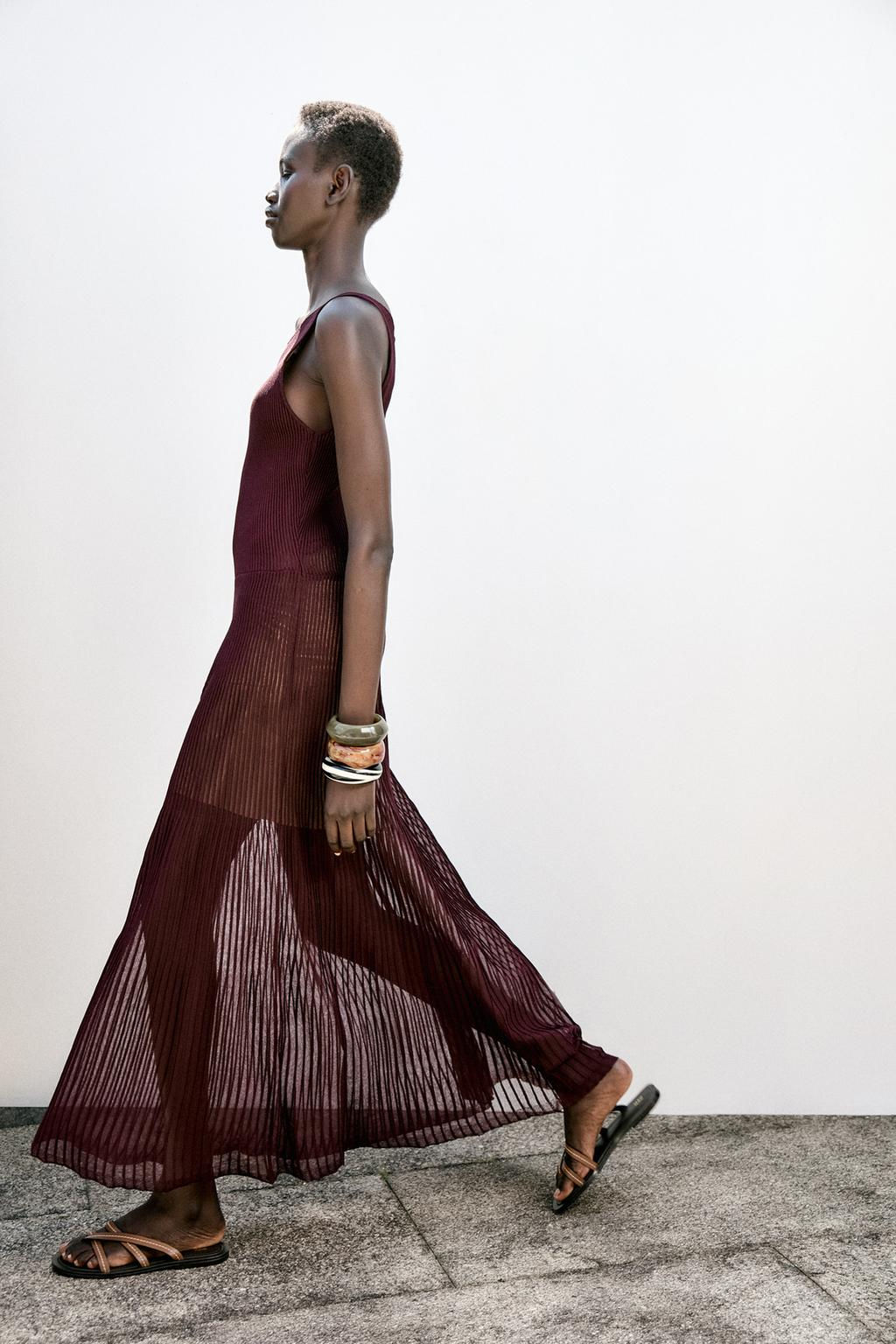 RIB KNIT LONG DRESS - Zara фото 3